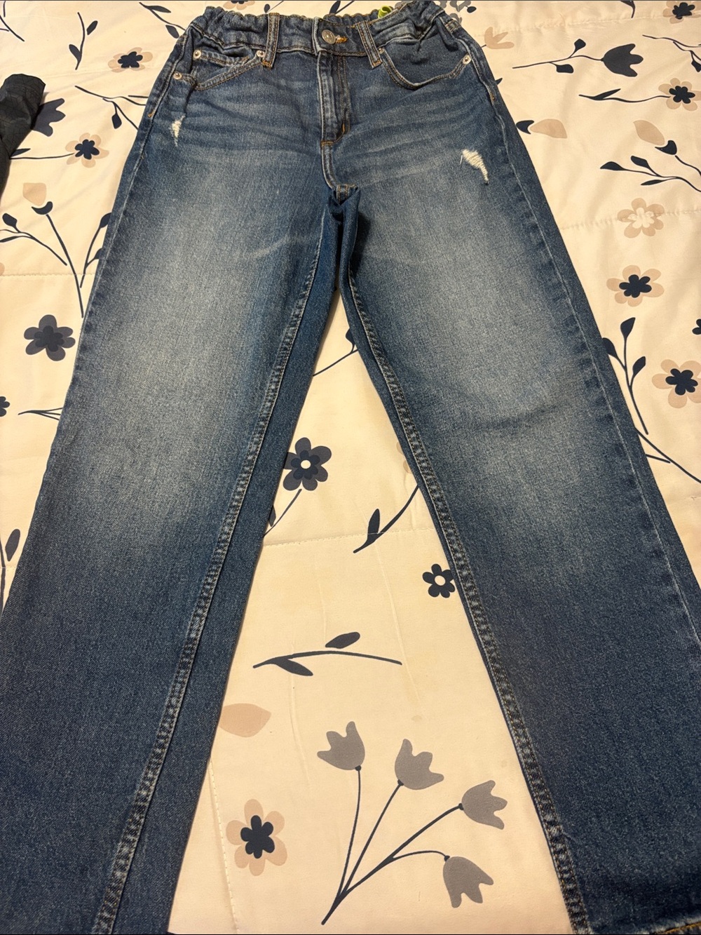 Epic Threads Girls' Distressed Blue Straight-Leg Jeans